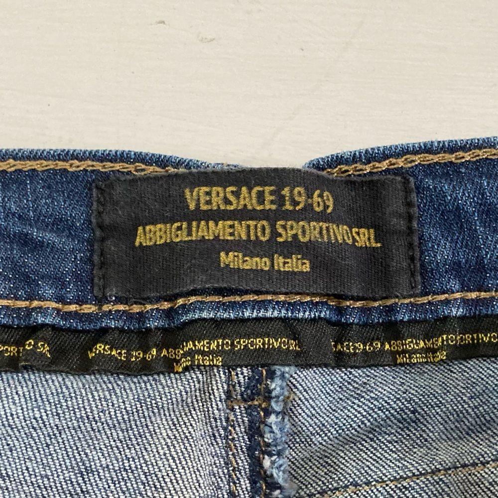 Versace 19V69 Italia Jeans Womens 31 Distressed Blue Denim Designer - Picture 8 of 13